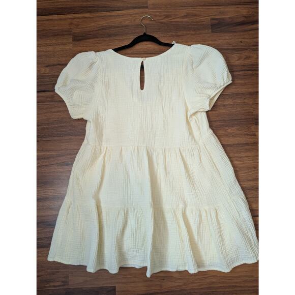 True Craft Cream Textured Babydoll Mini Dress size XL - Picture 7 of 8